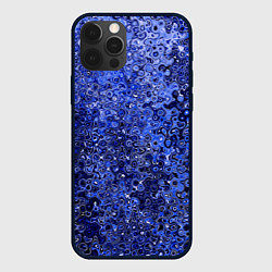 Чехол для iPhone 12 Pro Max Синий ультрамарин абстрактная текстура, цвет: 3D-черный