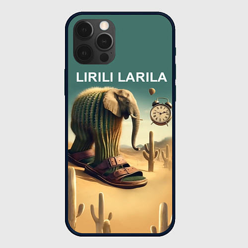 Чехол iPhone 12 Pro Max Слон кактус - брейнрот мем / 3D-Черный – фото 1