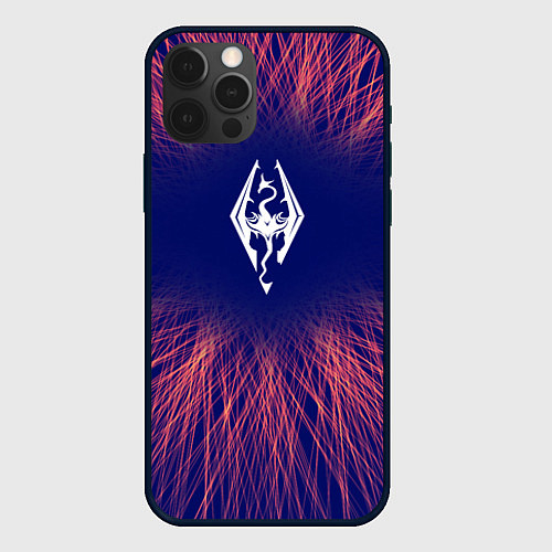 Чехол iPhone 12 Pro Max Skyrim red energy / 3D-Черный – фото 1