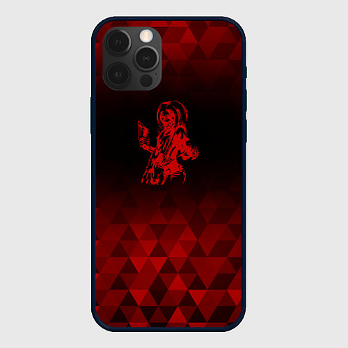 Чехол iPhone 12 Pro Max Iron Maiden red poly / 3D-Черный – фото 1