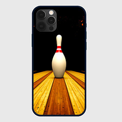 Чехол для iPhone 12 Pro Max Кегля для боулинга на черном, цвет: 3D-черный