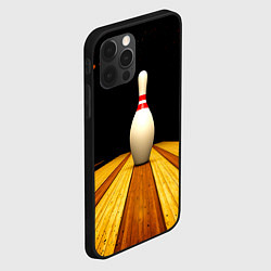 Чехол для iPhone 12 Pro Max Кегля для боулинга на черном, цвет: 3D-черный — фото 2