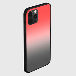 Чехол для iPhone 12 Pro Max Бледный красно-серый градиент, цвет: 3D-черный — фото 2