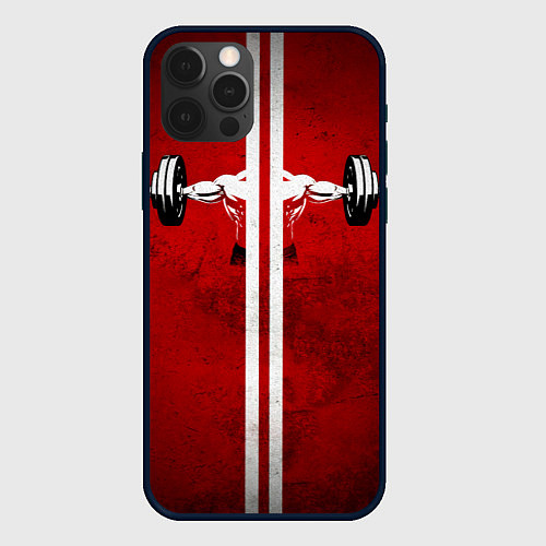 Чехол iPhone 12 Pro Max Руки штангиста / 3D-Черный – фото 1