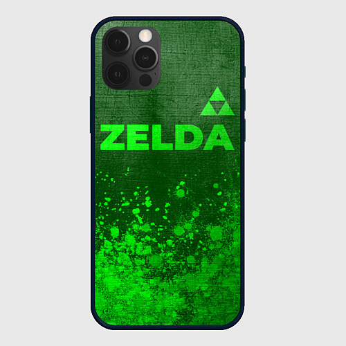 Чехол iPhone 12 Pro Max Zelda - green gradient посередине / 3D-Черный – фото 1