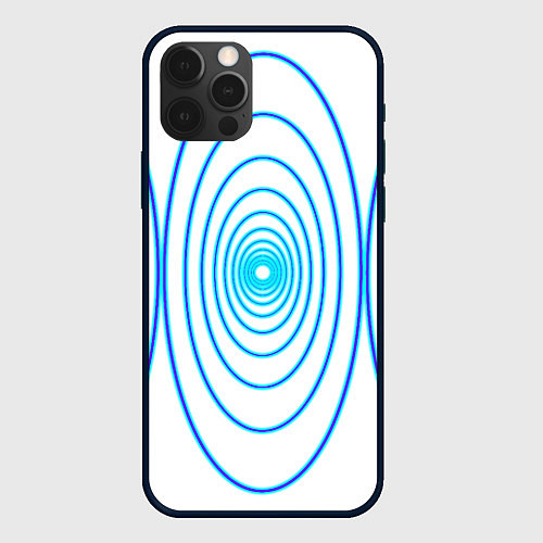 Чехол iPhone 12 Pro Max Овалы с свечением / 3D-Черный – фото 1