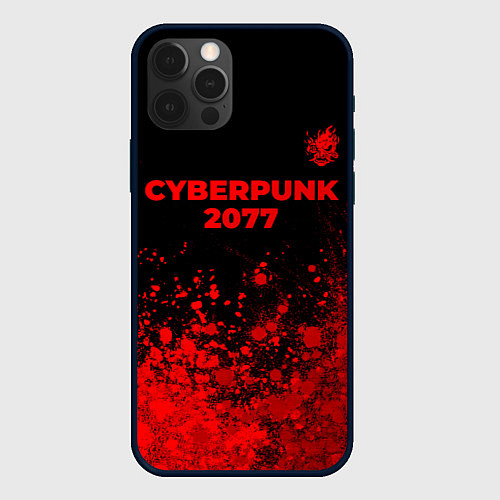 Чехол iPhone 12 Pro Max Cyberpunk 2077 - red gradient посередине / 3D-Черный – фото 1