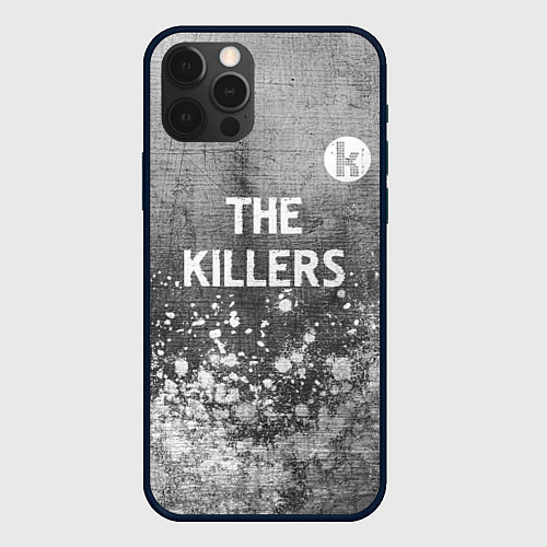 Чехол iPhone 12 Pro Max The Killers - grey gradient посередине / 3D-Черный – фото 1