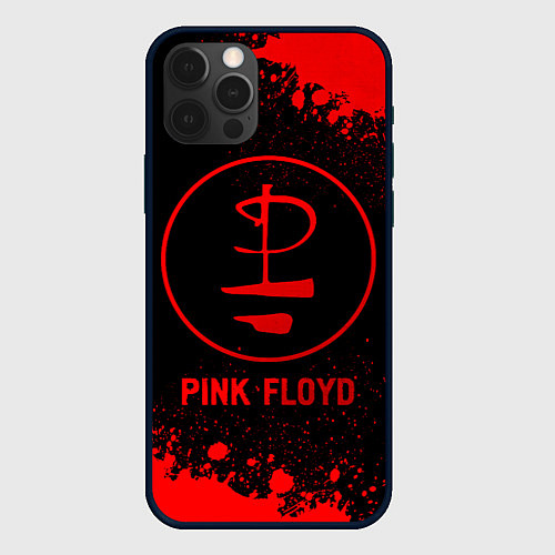 Чехол iPhone 12 Pro Max Pink Floyd - red gradient / 3D-Черный – фото 1