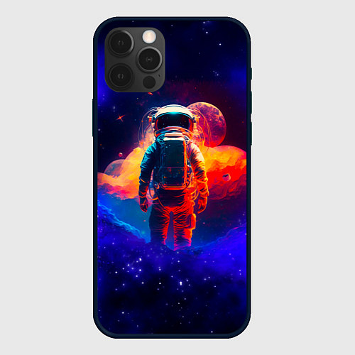 Чехол iPhone 12 Pro Max Огненный путь космонавта / 3D-Черный – фото 1