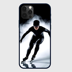 Чехол для iPhone 12 Pro Max Скоростной бег на коньках в черном, цвет: 3D-черный