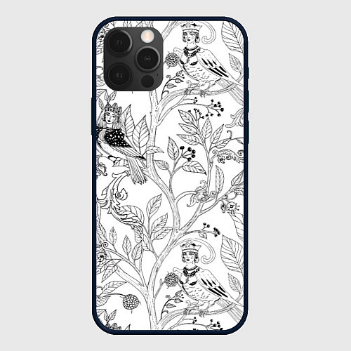 Чехол iPhone 12 Pro Max Птицы Сирин / 3D-Черный – фото 1