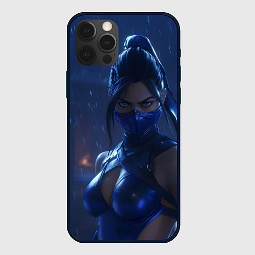 Чехол iPhone 12 Pro Max Китана под дождем / 3D-Черный – фото 1