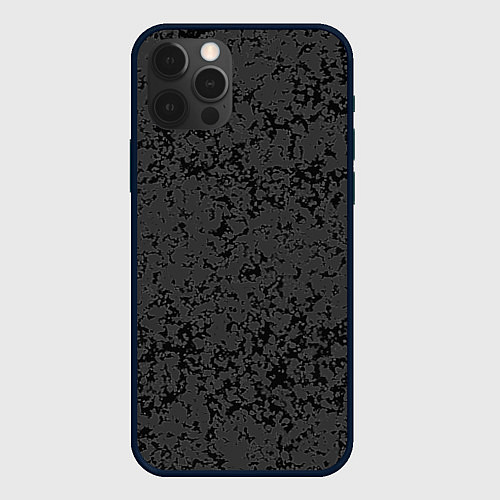 Чехол iPhone 12 Pro Max Тёмный серый текстура асфальт / 3D-Черный – фото 1