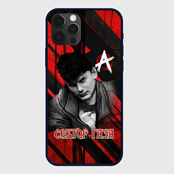 Чехол для iPhone 12 Pro Max Сектор Газа красно-черный фон, цвет: 3D-черный