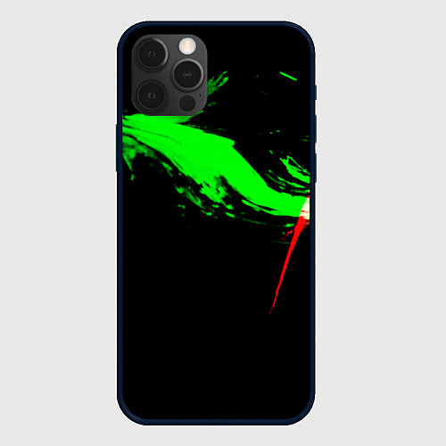 Чехол iPhone 12 Pro Max Color black green red / 3D-Черный – фото 1