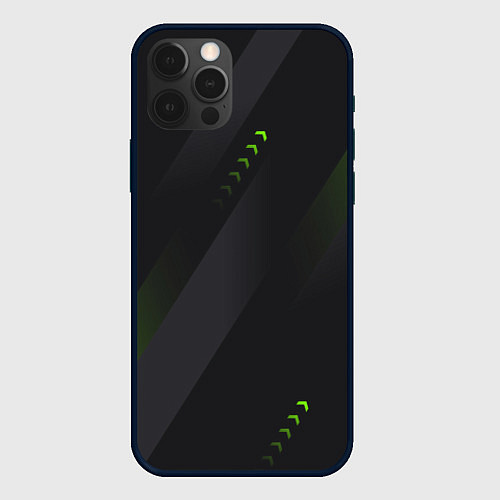 Чехол iPhone 12 Pro Max Color black green / 3D-Черный – фото 1