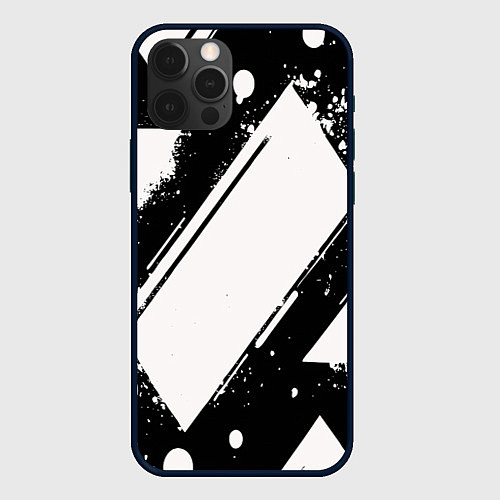 Чехол iPhone 12 Pro Max Color black white / 3D-Черный – фото 1
