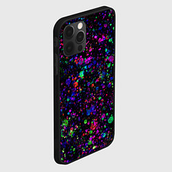 Чехол для iPhone 12 Pro Max Чёрный с разноцветными брызгами, цвет: 3D-черный — фото 2