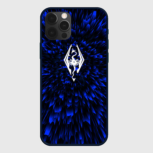 Чехол iPhone 12 Pro Max Skyrim blue energy / 3D-Черный – фото 1