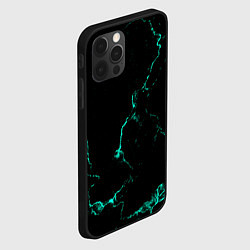 Чехол для iPhone 12 Pro Max Color black turquoise, цвет: 3D-черный — фото 2