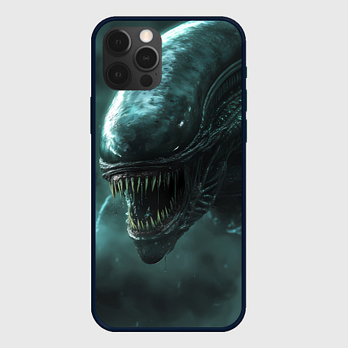 Чехол iPhone 12 Pro Max Чужой в космосе / 3D-Черный – фото 1