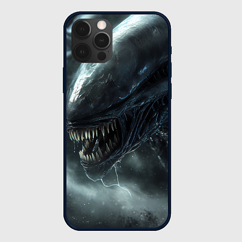 Чехол iPhone 12 Pro Max Чужой с открытой пастью / 3D-Черный – фото 1