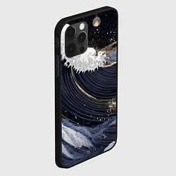 Чехол для iPhone 12 Pro Max Волны моря с блестками, цвет: 3D-черный — фото 2