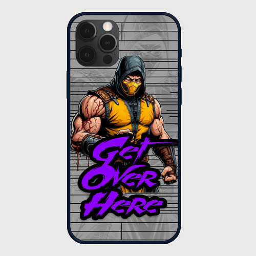 Чехол iPhone 12 Pro Max Мортал комбат скорпион / 3D-Черный – фото 1