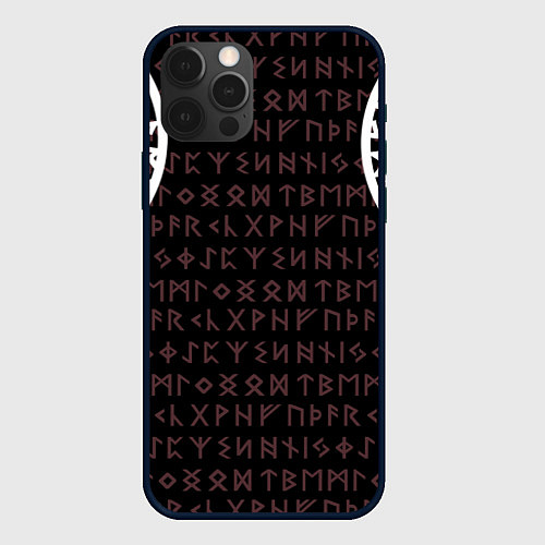 Чехол iPhone 12 Pro Max Руны викингов / 3D-Черный – фото 1