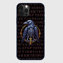 Чехол для iPhone 12 Pro Max Ворон и руны, цвет: 3D-черный