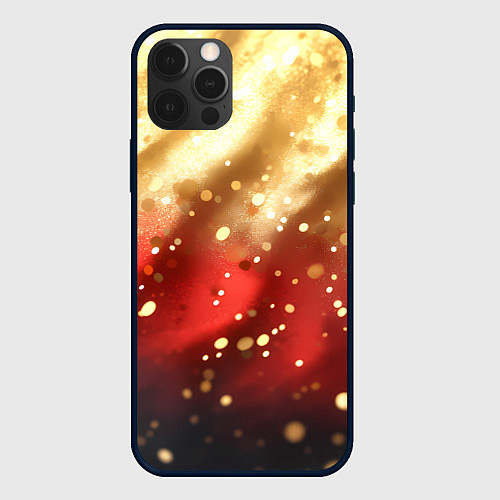 Чехол iPhone 12 Pro Max Волнистая текстура с блестками / 3D-Черный – фото 1