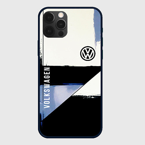 Чехол iPhone 12 Pro Max Volkswagen логотип / 3D-Черный – фото 1