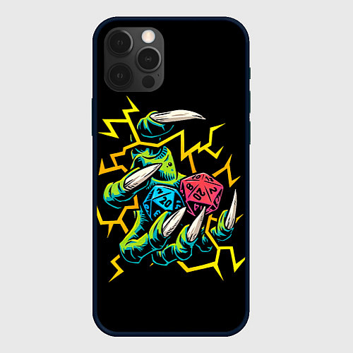 Чехол iPhone 12 Pro Max Dragons Paw and Cubes / 3D-Черный – фото 1