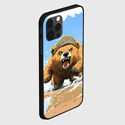Чехол для iPhone 12 Pro Max Медведь бежит среди волн, цвет: 3D-черный — фото 2