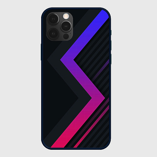 Чехол iPhone 12 Pro Max Color black line / 3D-Черный – фото 1