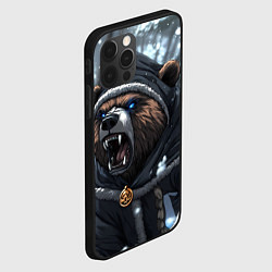 Чехол для iPhone 12 Pro Max Зима - русский медведь, цвет: 3D-черный — фото 2