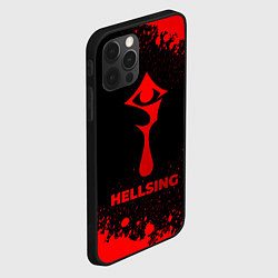 Чехол для iPhone 12 Pro Max Hellsing - red gradient, цвет: 3D-черный — фото 2