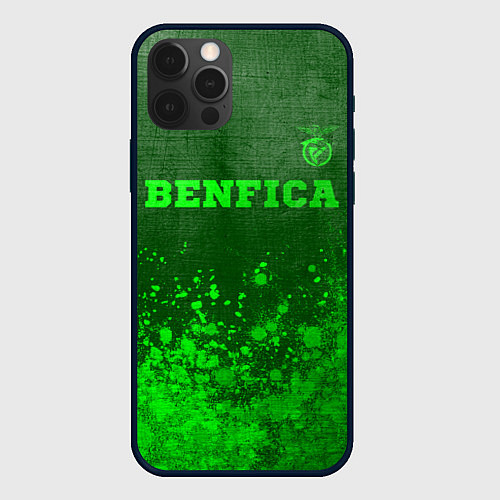 Чехол iPhone 12 Pro Max Benfica - green gradient посередине / 3D-Черный – фото 1