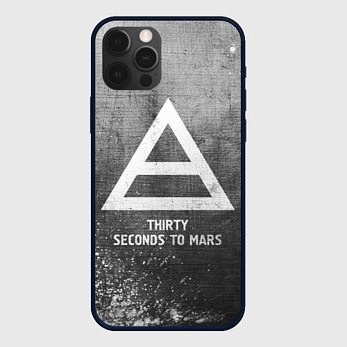 Чехол iPhone 12 Pro Max Thirty Seconds to Mars - grey gradient / 3D-Черный – фото 1