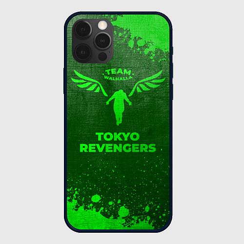 Чехол iPhone 12 Pro Max Tokyo Revengers - green gradient / 3D-Черный – фото 1