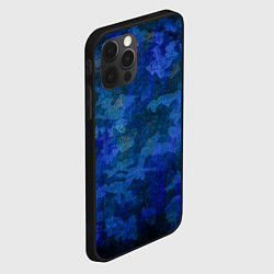 Чехол для iPhone 12 Pro Max Абстракция - blue uniform camouflage, цвет: 3D-черный — фото 2
