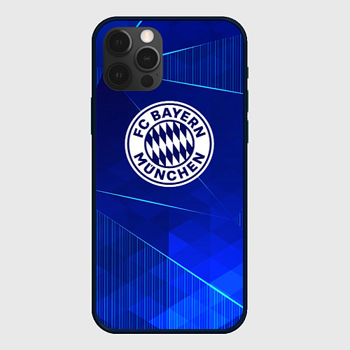 Чехол iPhone 12 Pro Max Bayern blue poly / 3D-Черный – фото 1