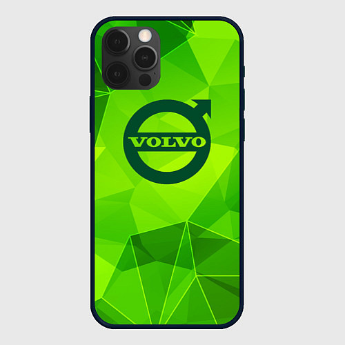 Чехол iPhone 12 Pro Max Volvo green poly / 3D-Черный – фото 1