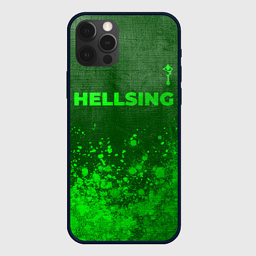 Чехол iPhone 12 Pro Max Hellsing - green gradient посередине / 3D-Черный – фото 1