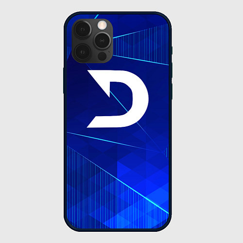 Чехол iPhone 12 Pro Max Deadlock blue poly / 3D-Черный – фото 1