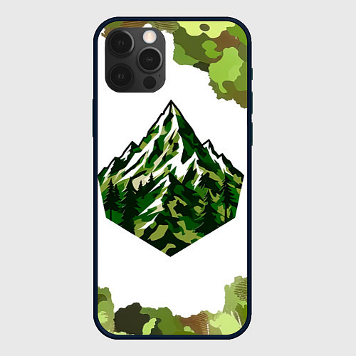 Чехол iPhone 12 Pro Max Камуфляж альпениста / 3D-Черный – фото 1