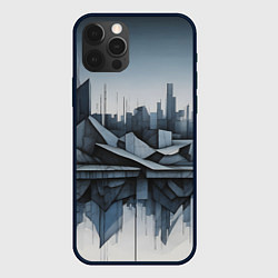 Чехол для iPhone 12 Pro Max Небоскребы и скалы, цвет: 3D-черный