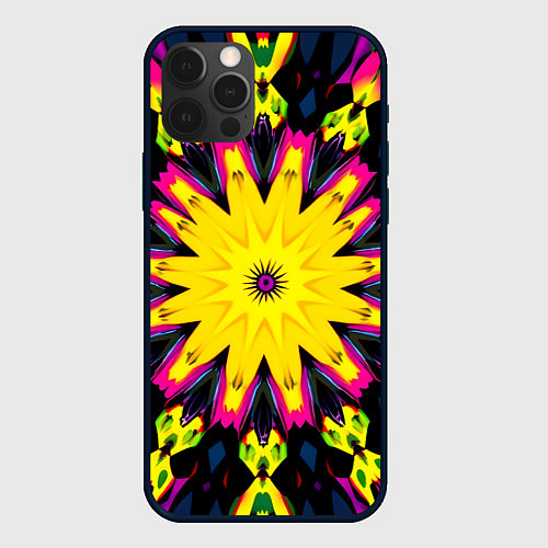 Чехол iPhone 12 Pro Max Звездный калейдоскоп / 3D-Черный – фото 1