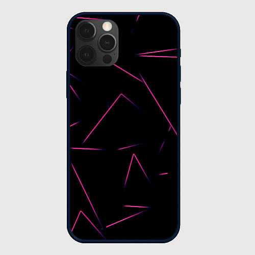 Чехол iPhone 12 Pro Max Color pink line / 3D-Черный – фото 1